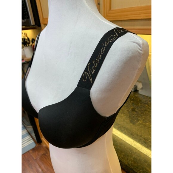 Victoria’s Secret T-Shirt Push-Up Full Coverage Bra Black/Pink/Gold 32DD EUC - Picture 3 of 12